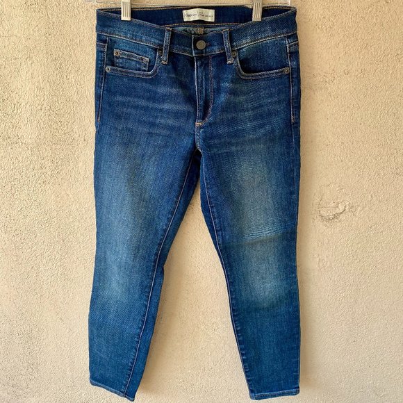 gap Denim - Gap True Skinny Denim Blue Jeans Faded Size 27 Petite